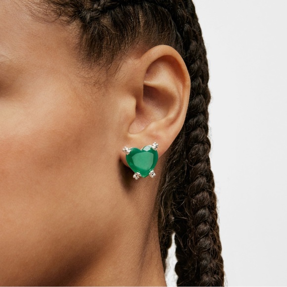 TOUS Color Pills earrings in sterling silver with faceted heart-cut - Picture 3 of 9